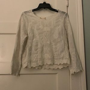 White long sleeve crop top